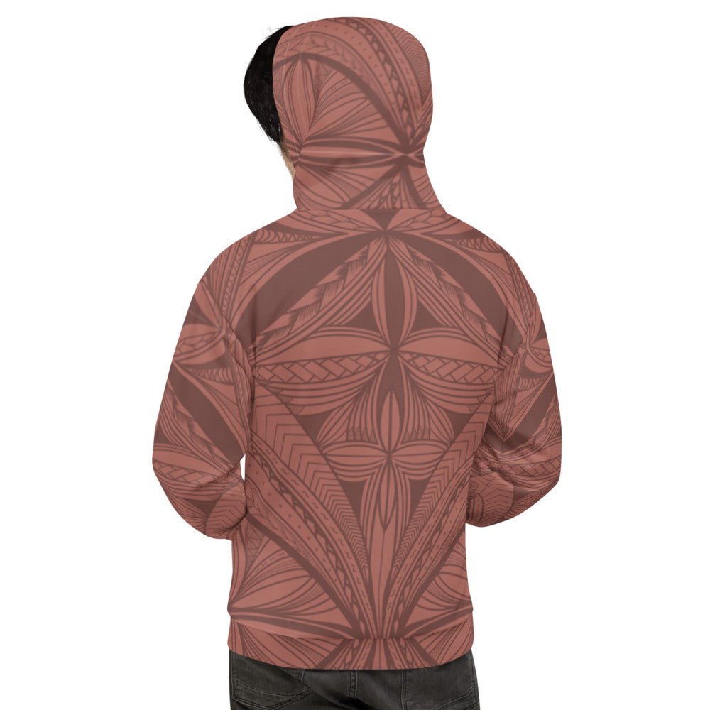 Samoan Rosewood Pink Tapa Unisex Hoodie