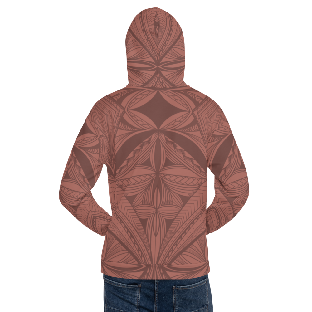 Samoan Rosewood Pink Tapa Unisex Hoodie