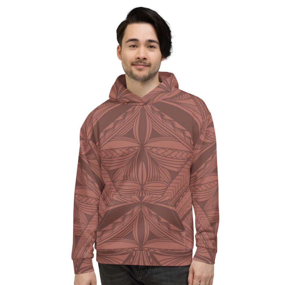 Samoan Rosewood Pink Tapa Unisex Hoodie