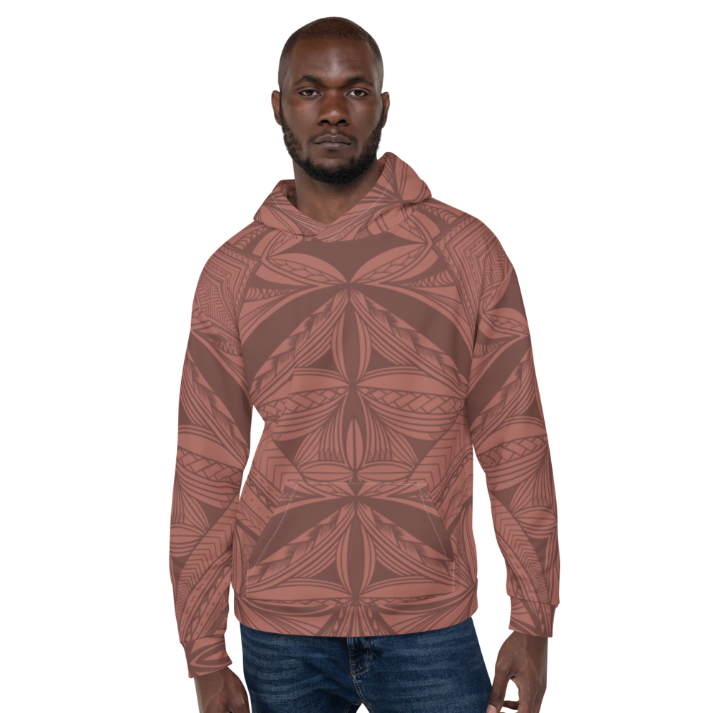 Samoan Rosewood Pink Tapa Unisex Hoodie