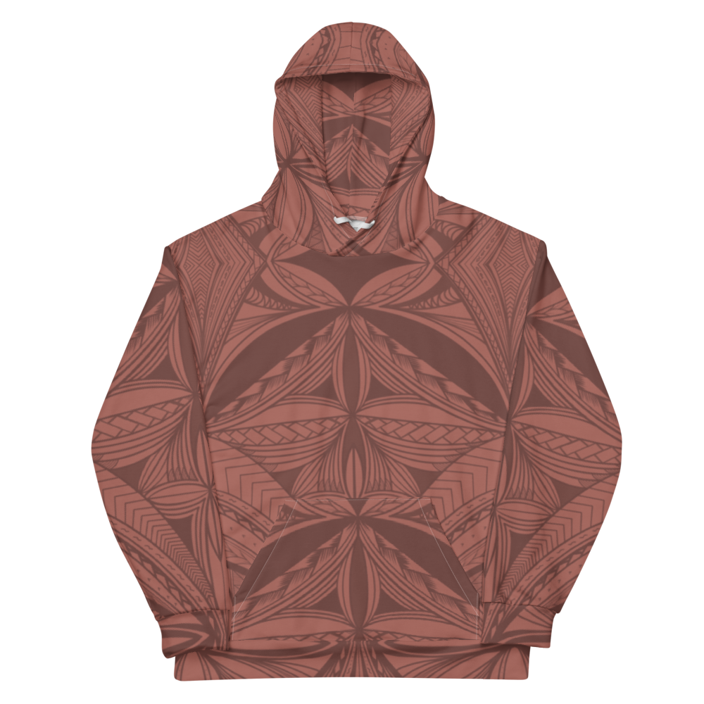 Samoan Rosewood Pink Tapa Unisex Hoodie