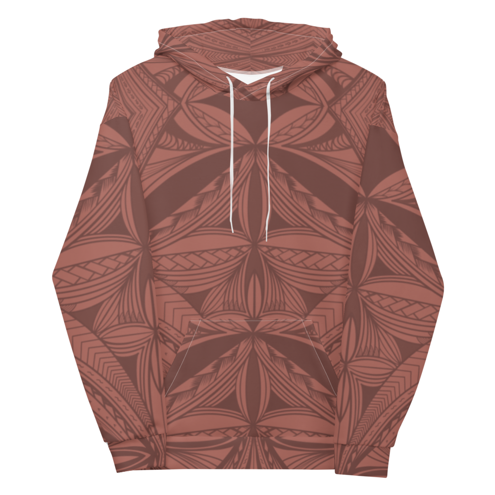 Samoan Rosewood Pink Tapa Unisex Hoodie