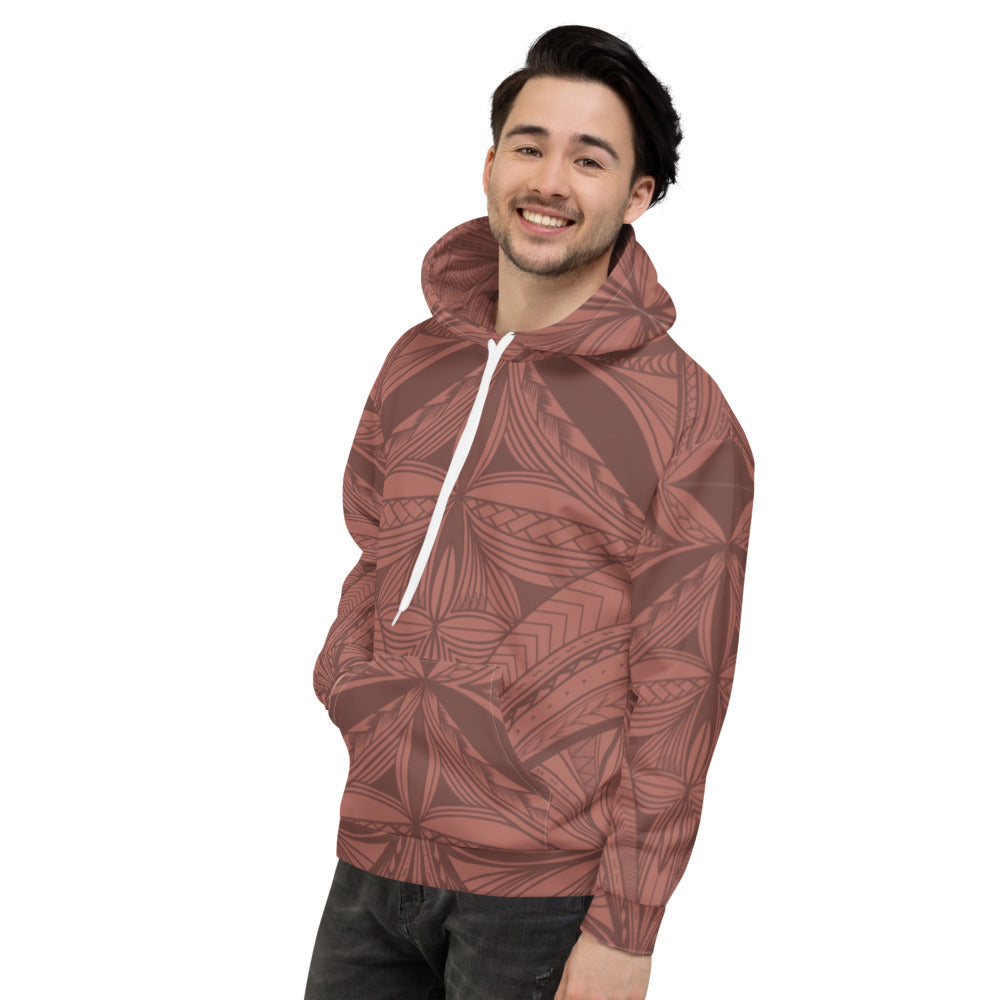 Samoan Rosewood Pink Tapa Unisex Hoodie