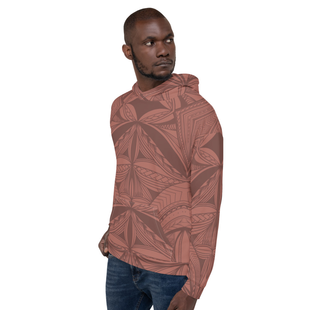 Samoan Rosewood Pink Tapa Unisex Hoodie