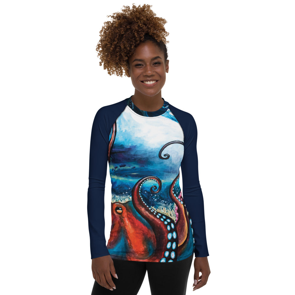 He'e Dreams Octopus Women's Rash Guard