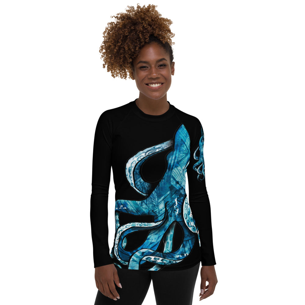 Black Octopus Tatau Women's Rash Guard