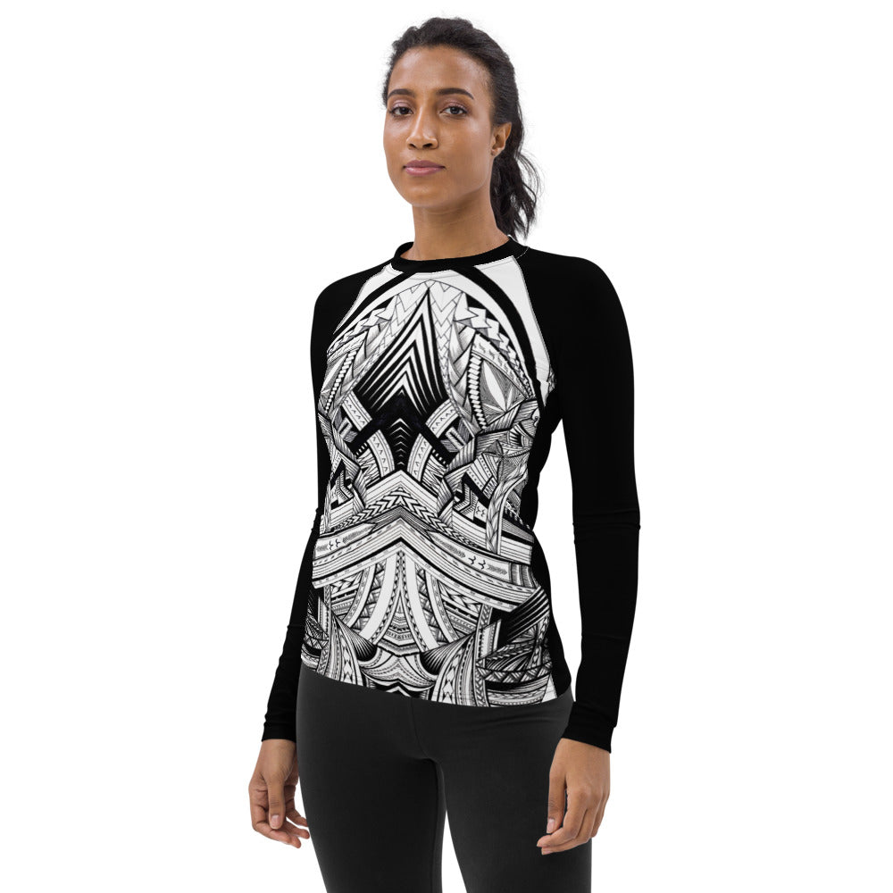 Fonuea BW Tatau Women's Rash Guard