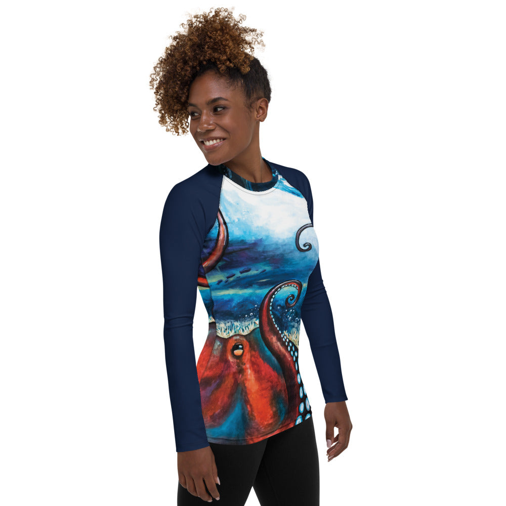 He'e Dreams Octopus Women's Rash Guard