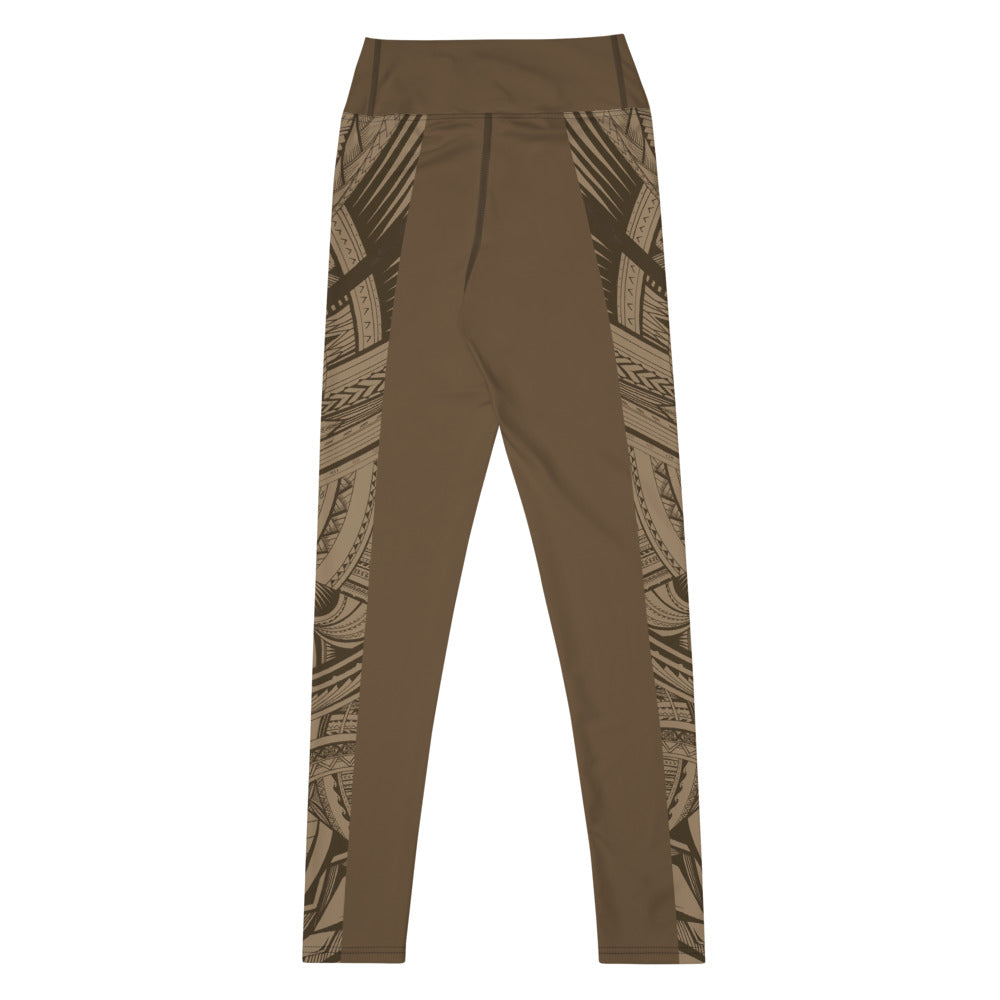 Samoan Koko Tatau Yoga Leggings