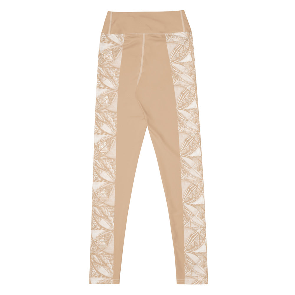 Samoan Coconut Husk Tatau Yoga Leggings