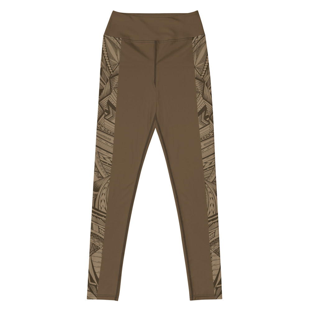 Samoan Koko Tatau Yoga Leggings