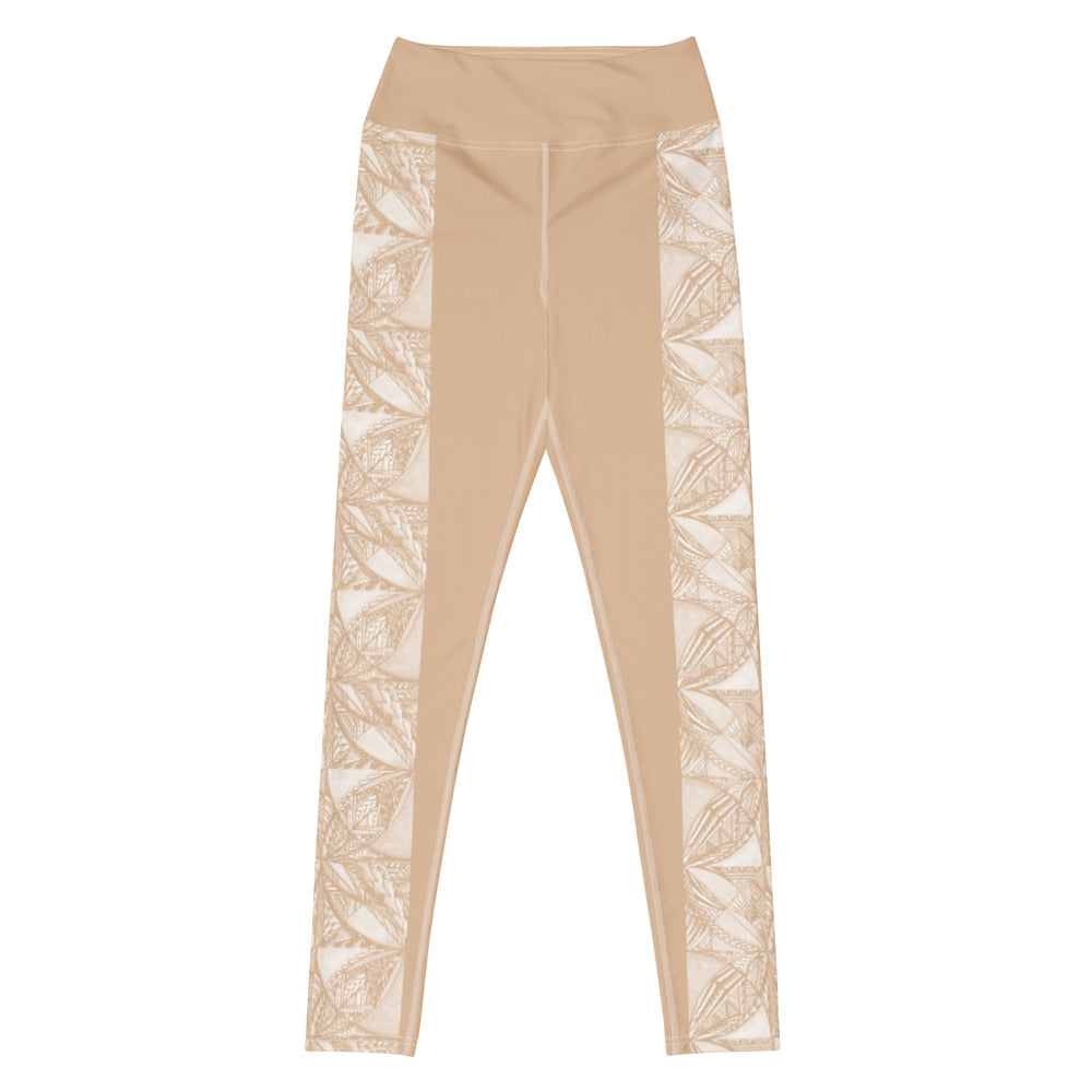Samoan Coconut Husk Tatau Yoga Leggings