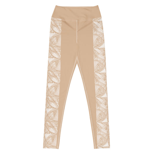 Samoan Coconut Husk Tatau Yoga Leggings