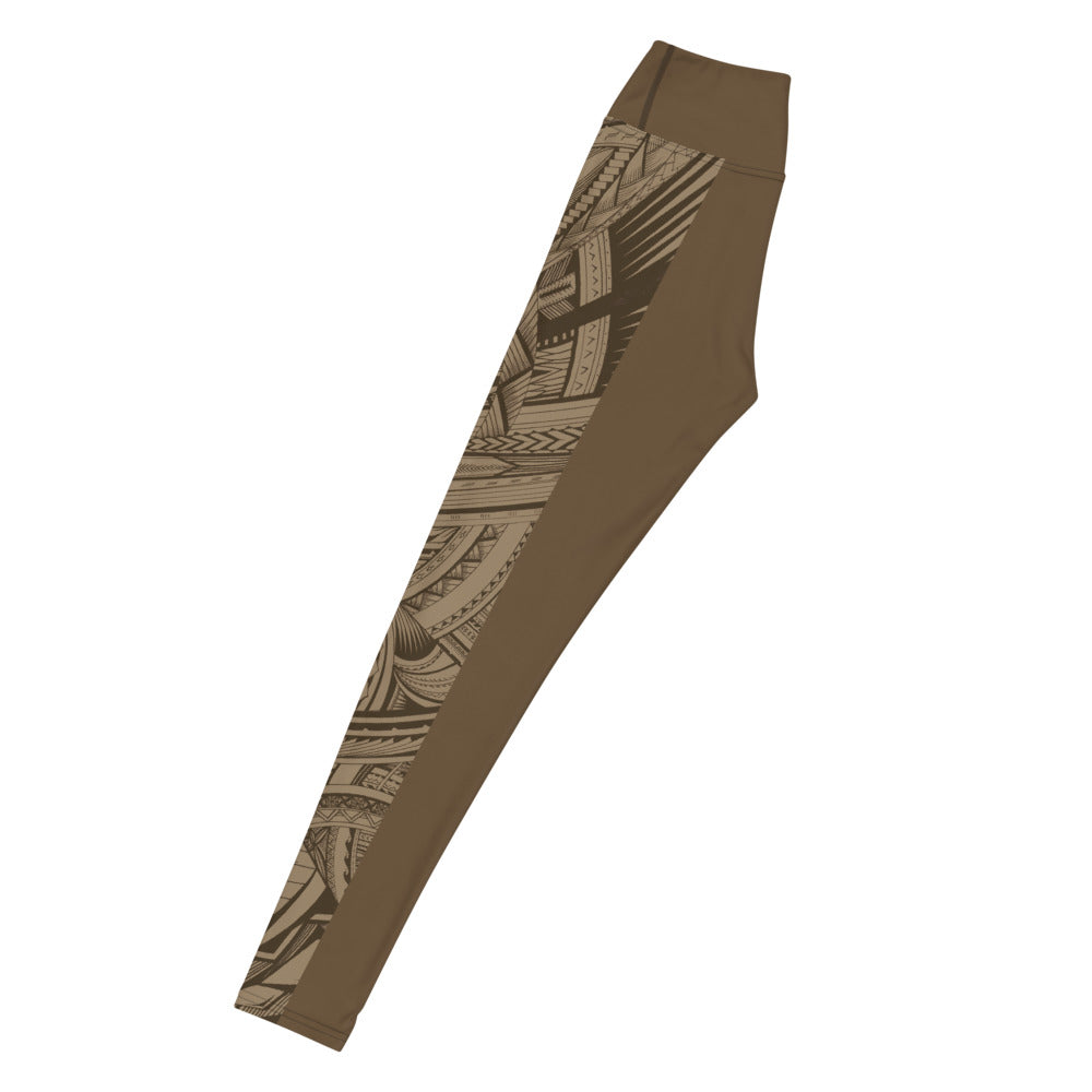Samoan Koko Tatau Yoga Leggings