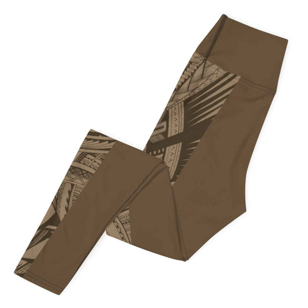 Samoan Koko Tatau Yoga Leggings