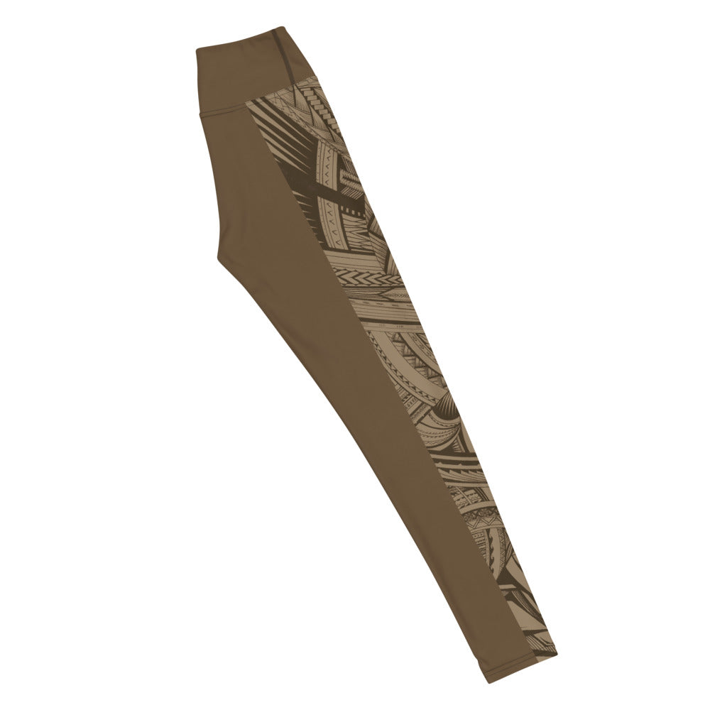 Samoan Koko Tatau Yoga Leggings