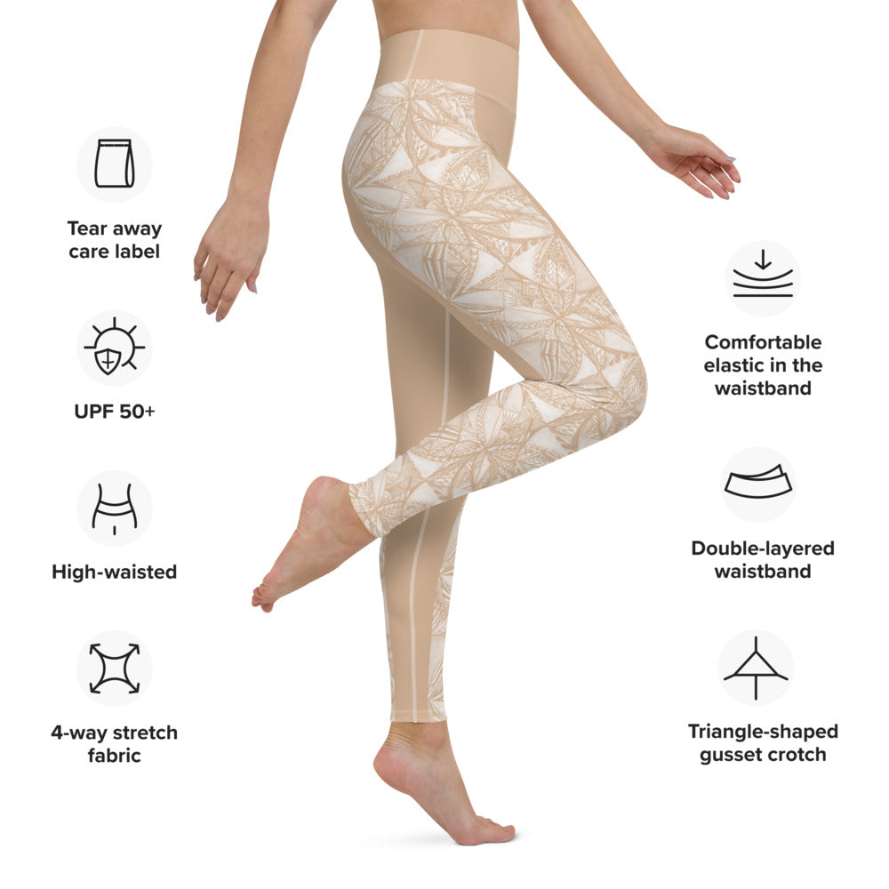 Samoan Coconut Husk Tatau Yoga Leggings