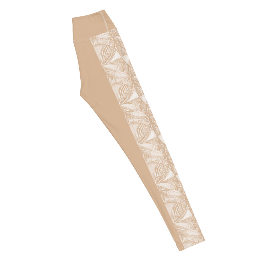Samoan Coconut Husk Tatau Yoga Leggings
