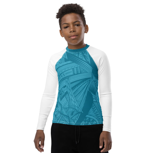 Turquoise Fonuea Youth Rash Guard