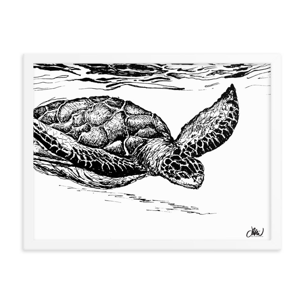 Turtle Swimming Sketch