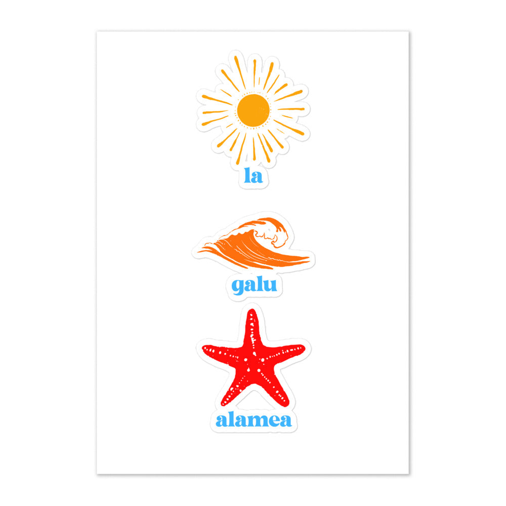 Sun, Waves, and Starfish Sticker sheet