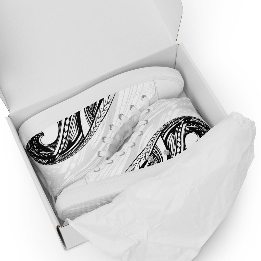 Samoan Wave Men’s high top canvas shoes