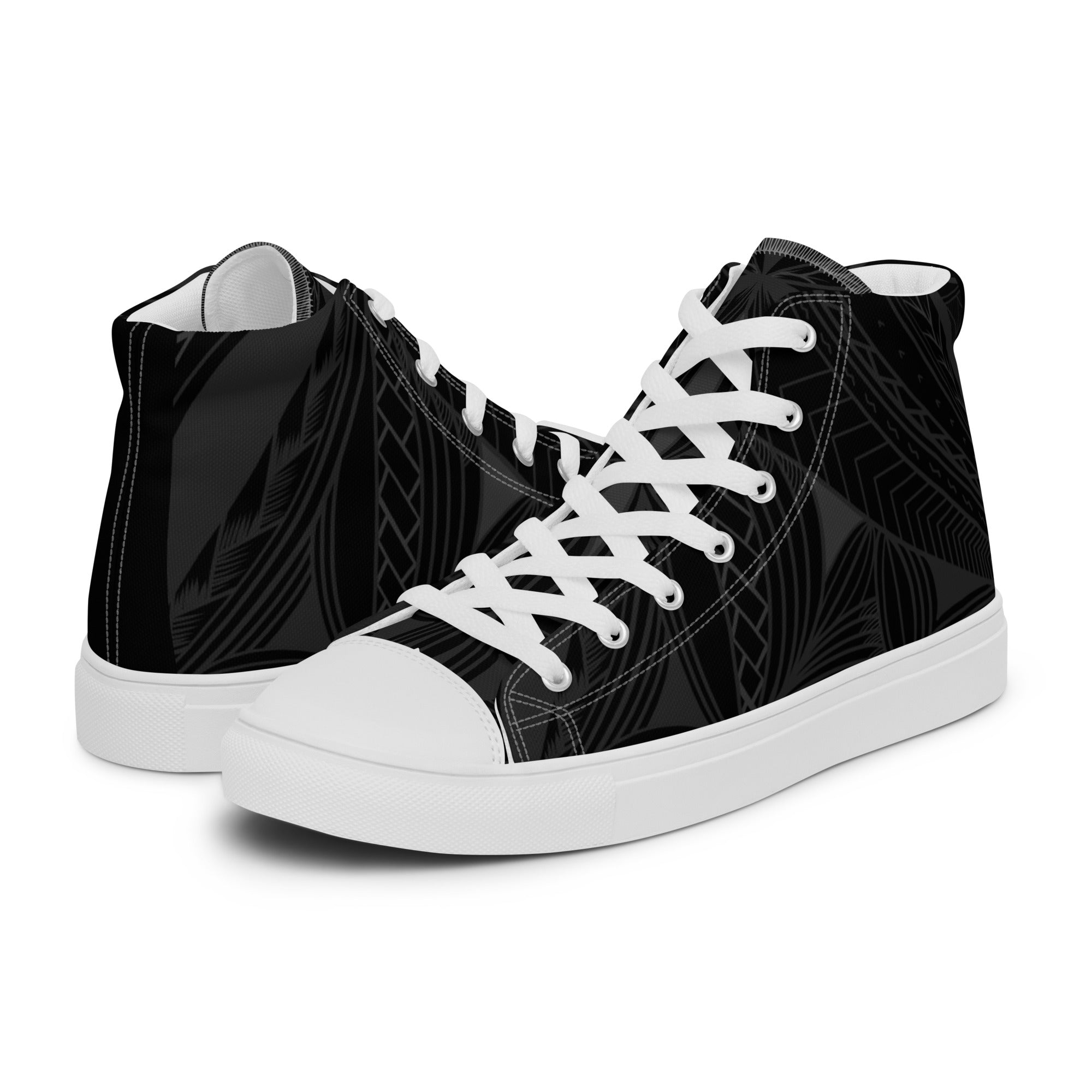 Samoan Black Tapa high top canvas shoes