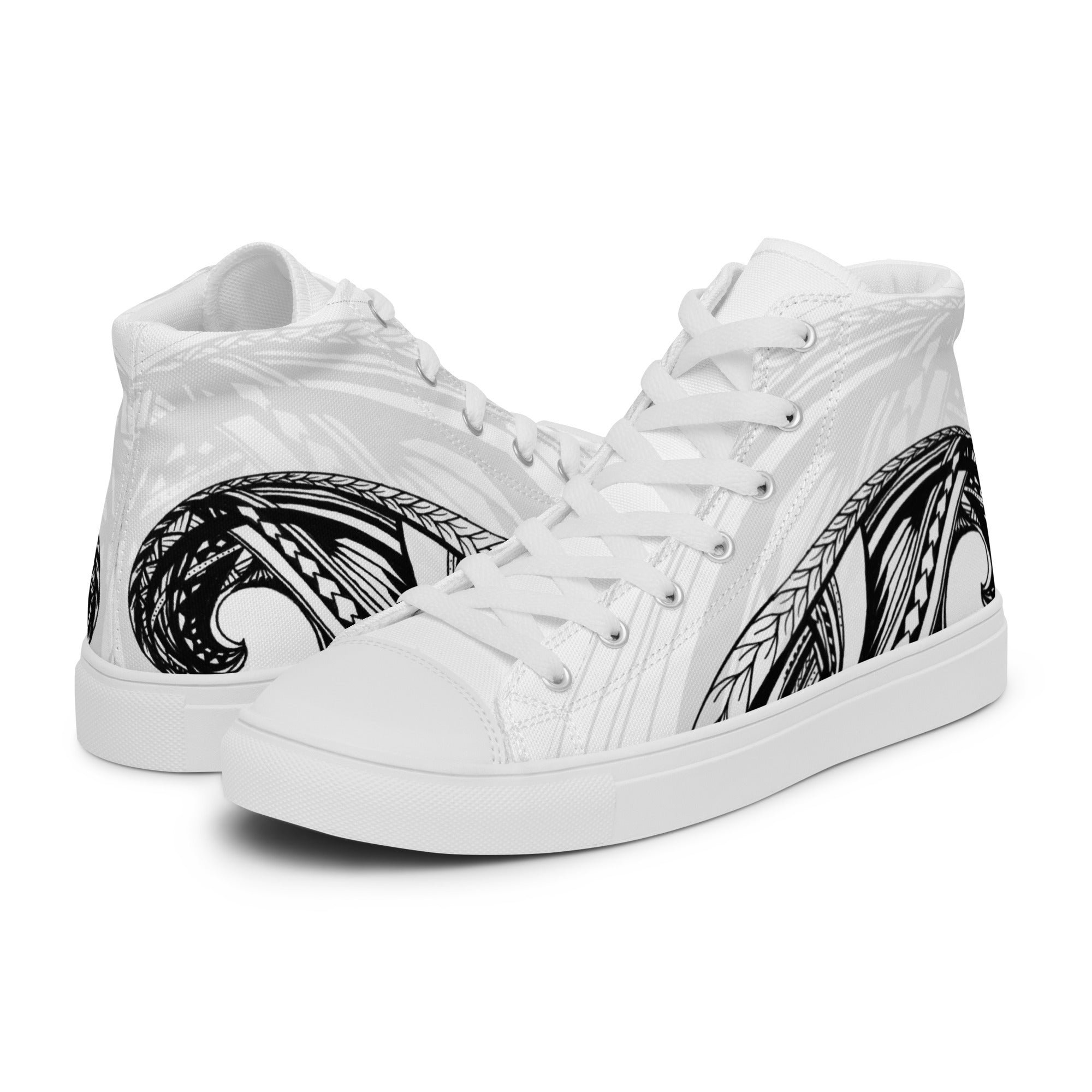 Samoan Wave Men’s high top canvas shoes