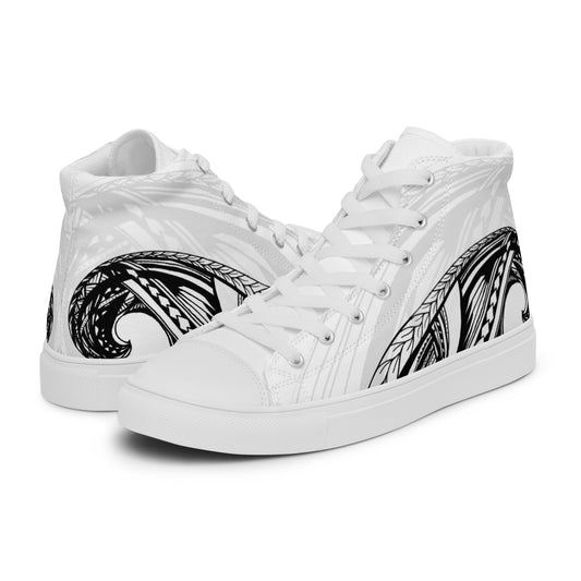 Samoan Wave Men’s high top canvas shoes