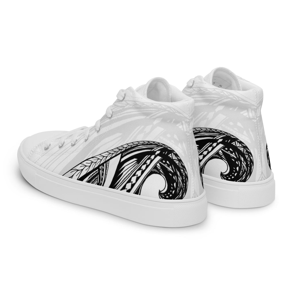 Samoan Wave Men’s high top canvas shoes