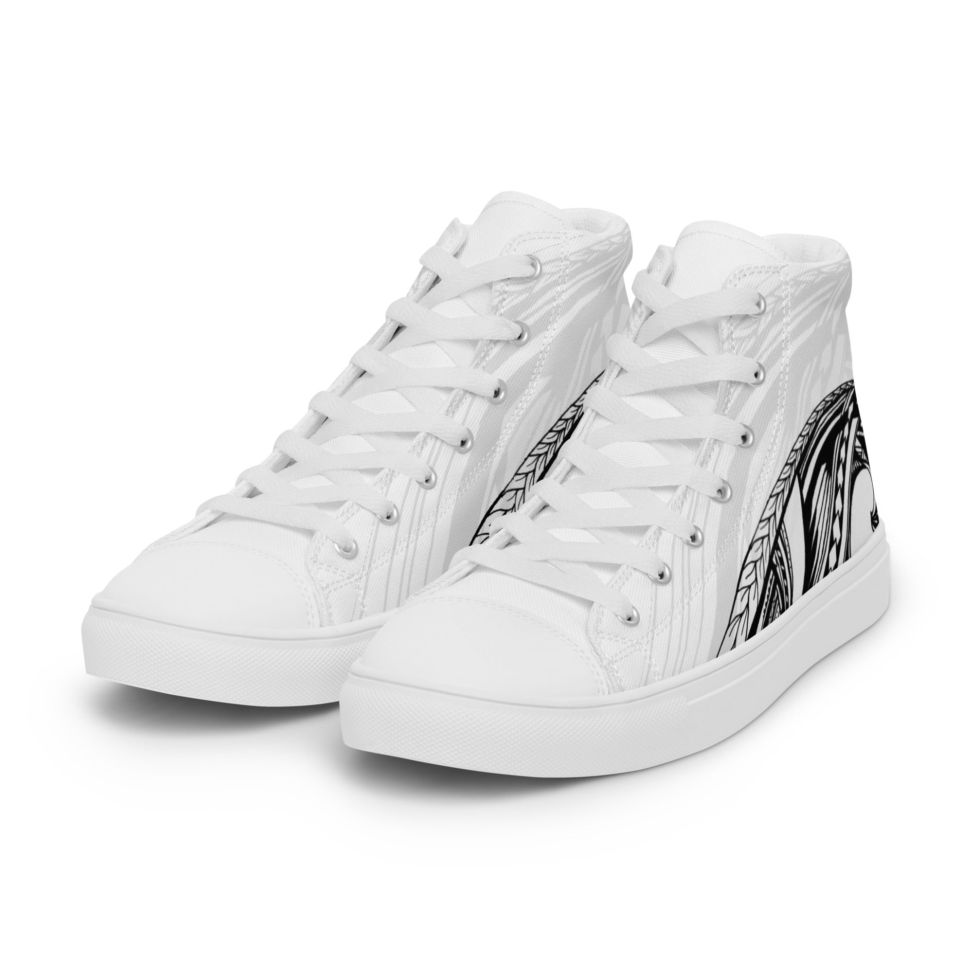 Samoan Wave Men’s high top canvas shoes