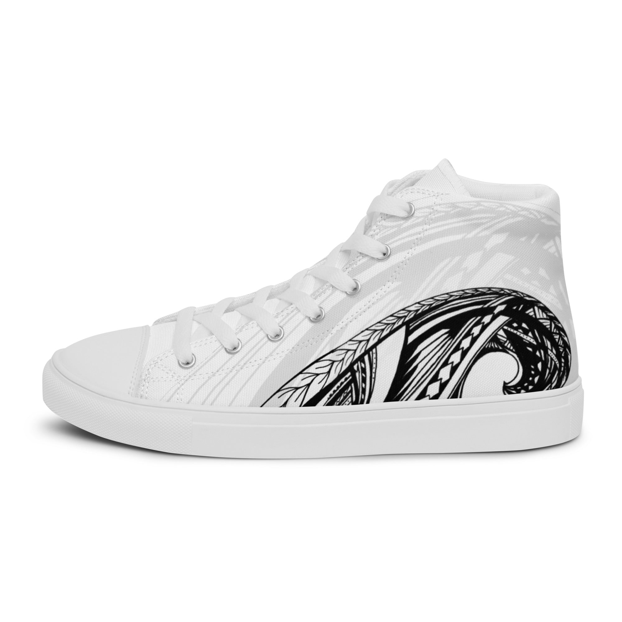 Samoan Wave Men’s high top canvas shoes