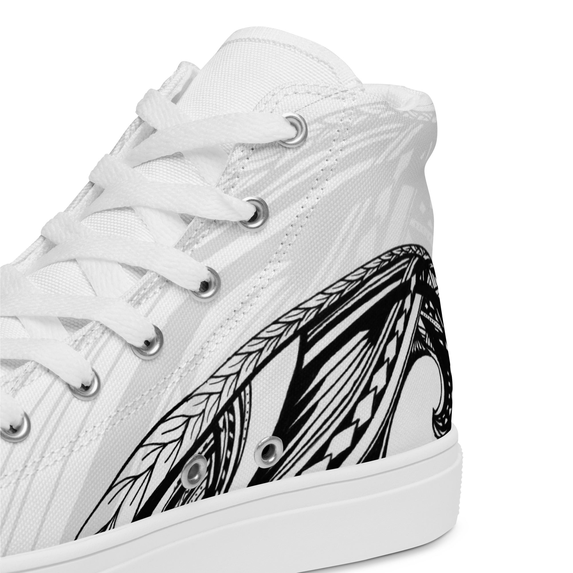 Samoan Wave Men’s high top canvas shoes