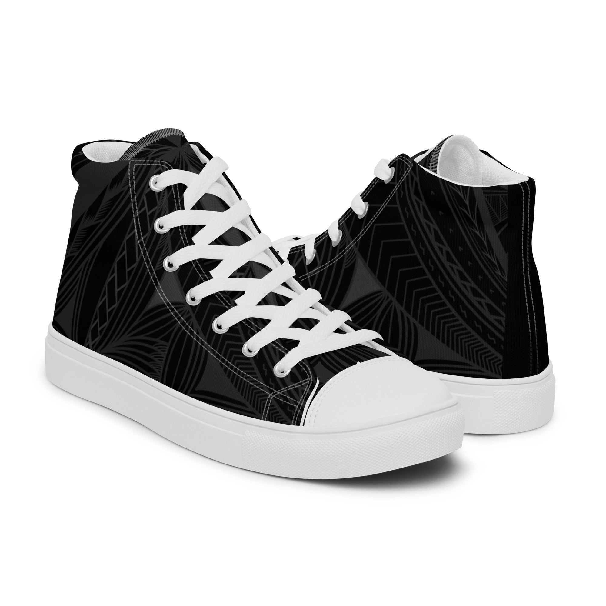 Samoan Black Tapa high top canvas shoes
