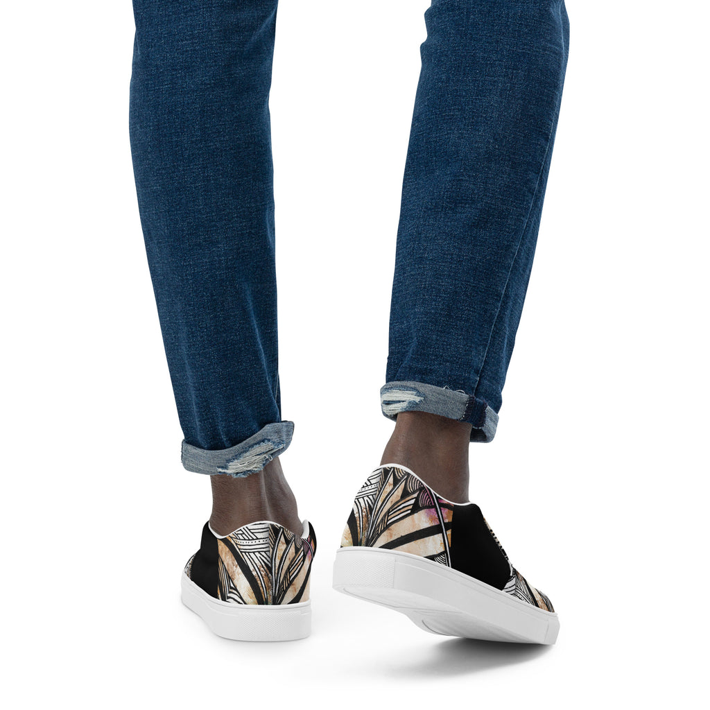 Golden Tapa Samoan Men’s slip-on canvas shoes