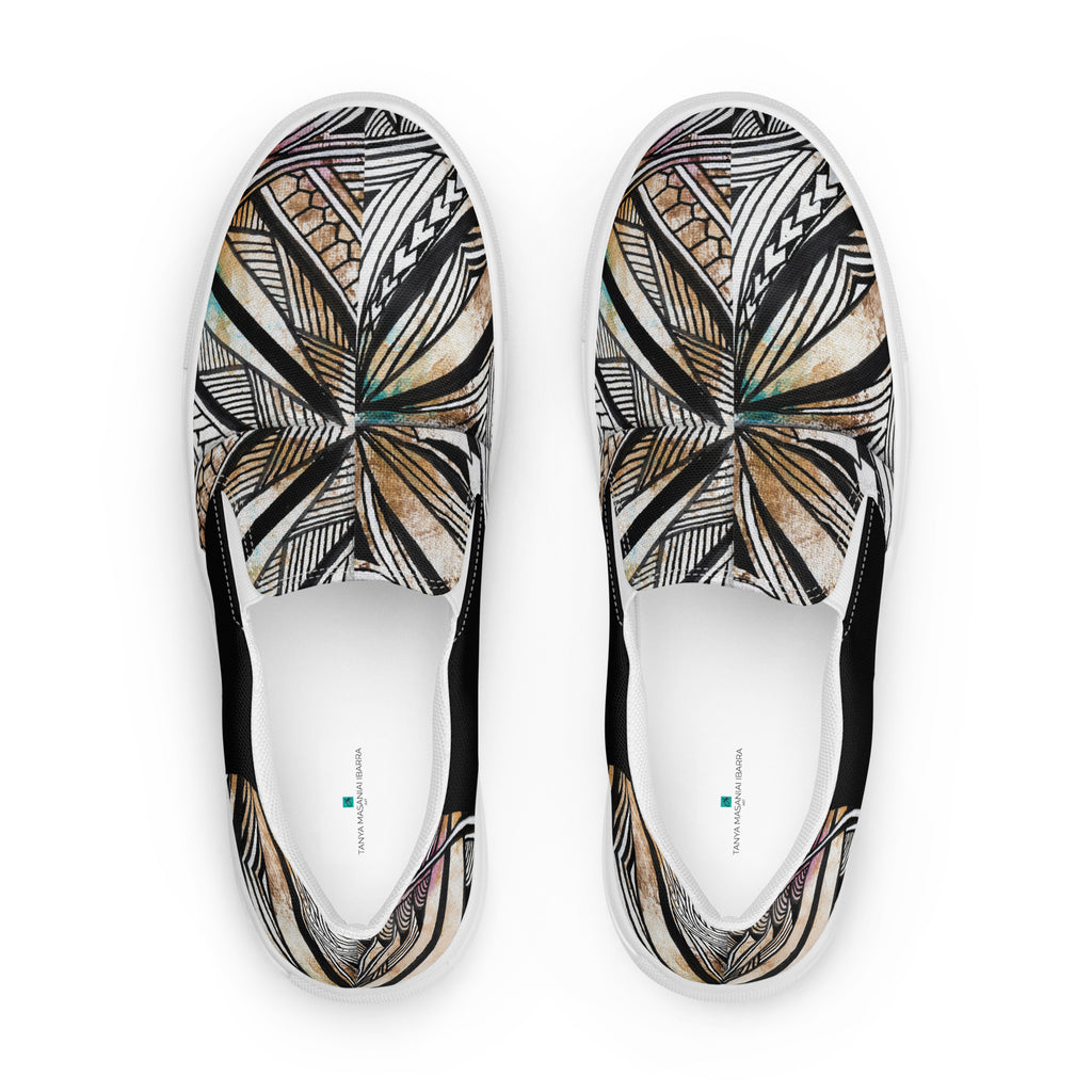 Golden Tapa Samoan Men’s slip-on canvas shoes