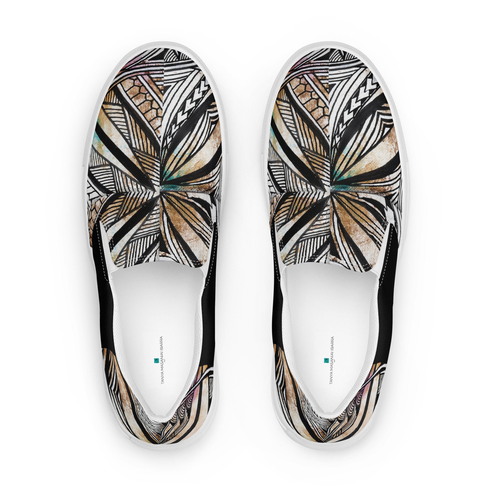 Golden Tapa Samoan Men’s slip-on canvas shoes