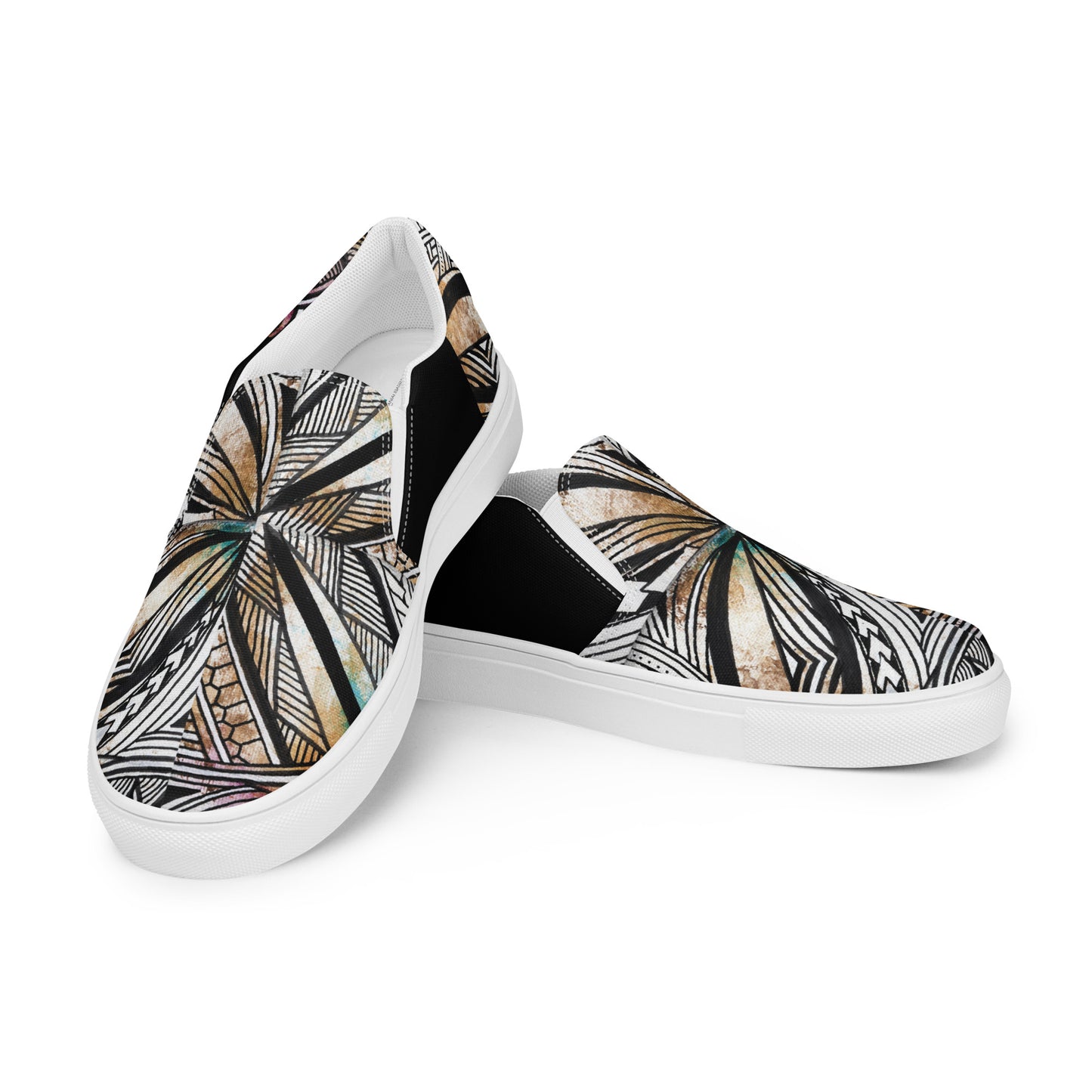 Golden Tapa Samoan Men’s slip-on canvas shoes