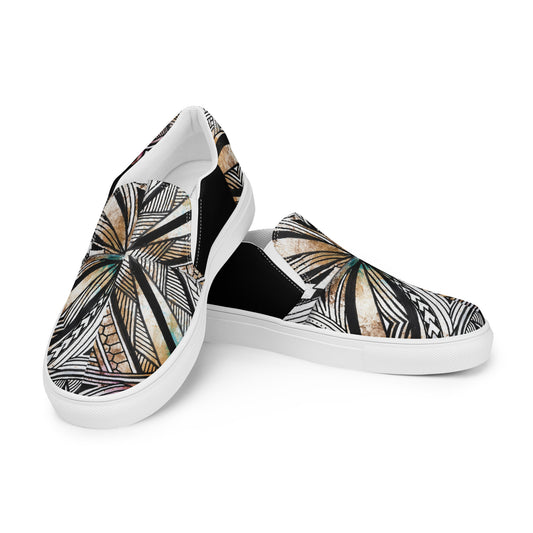 Golden Tapa Samoan Men’s slip-on canvas shoes