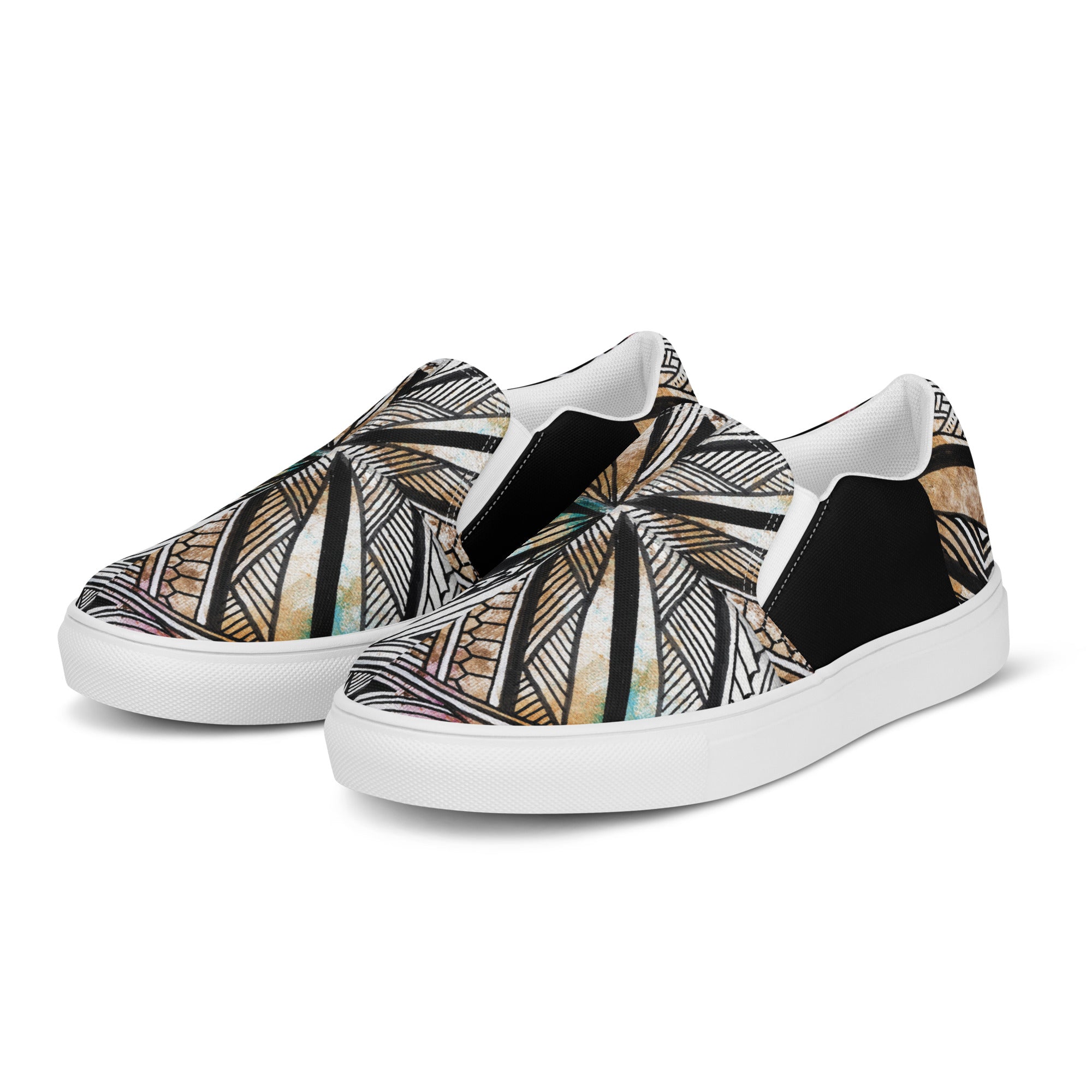 Golden Tapa Samoan Men’s slip-on canvas shoes