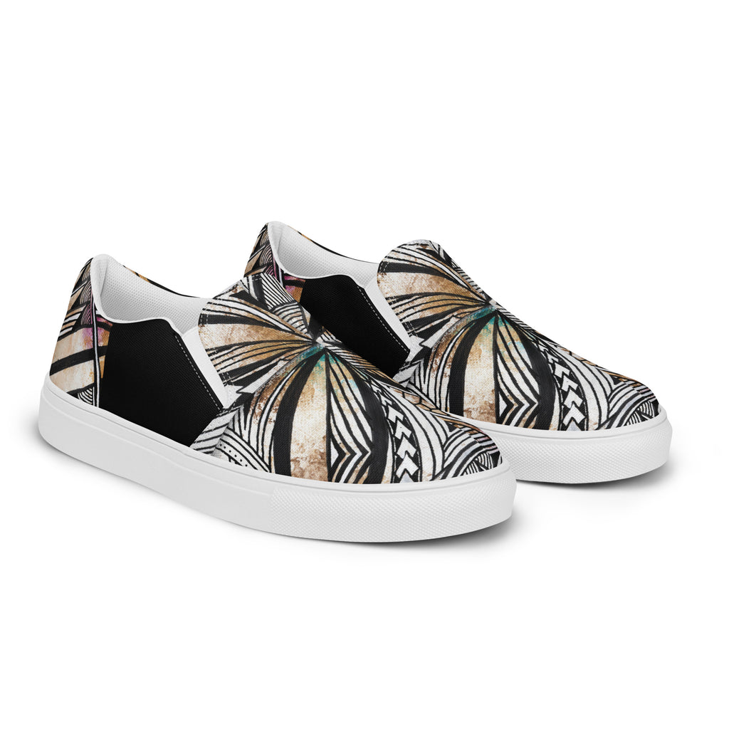 Golden Tapa Samoan Men’s slip-on canvas shoes