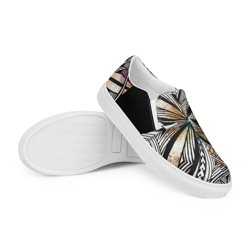 Golden Tapa Samoan Men’s slip-on canvas shoes