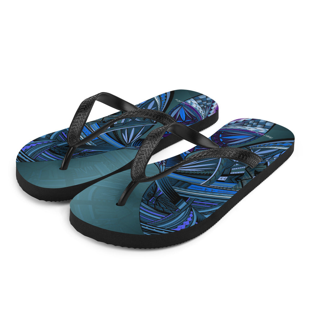 Blue Sāmoa Flip-Flops