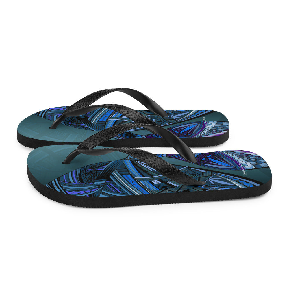 Blue Sāmoa Flip-Flops