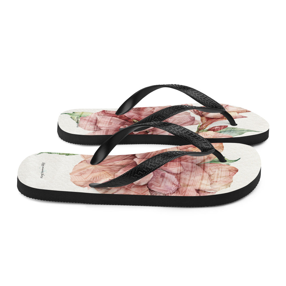 Double Hibiscus Pink Flip-Flops