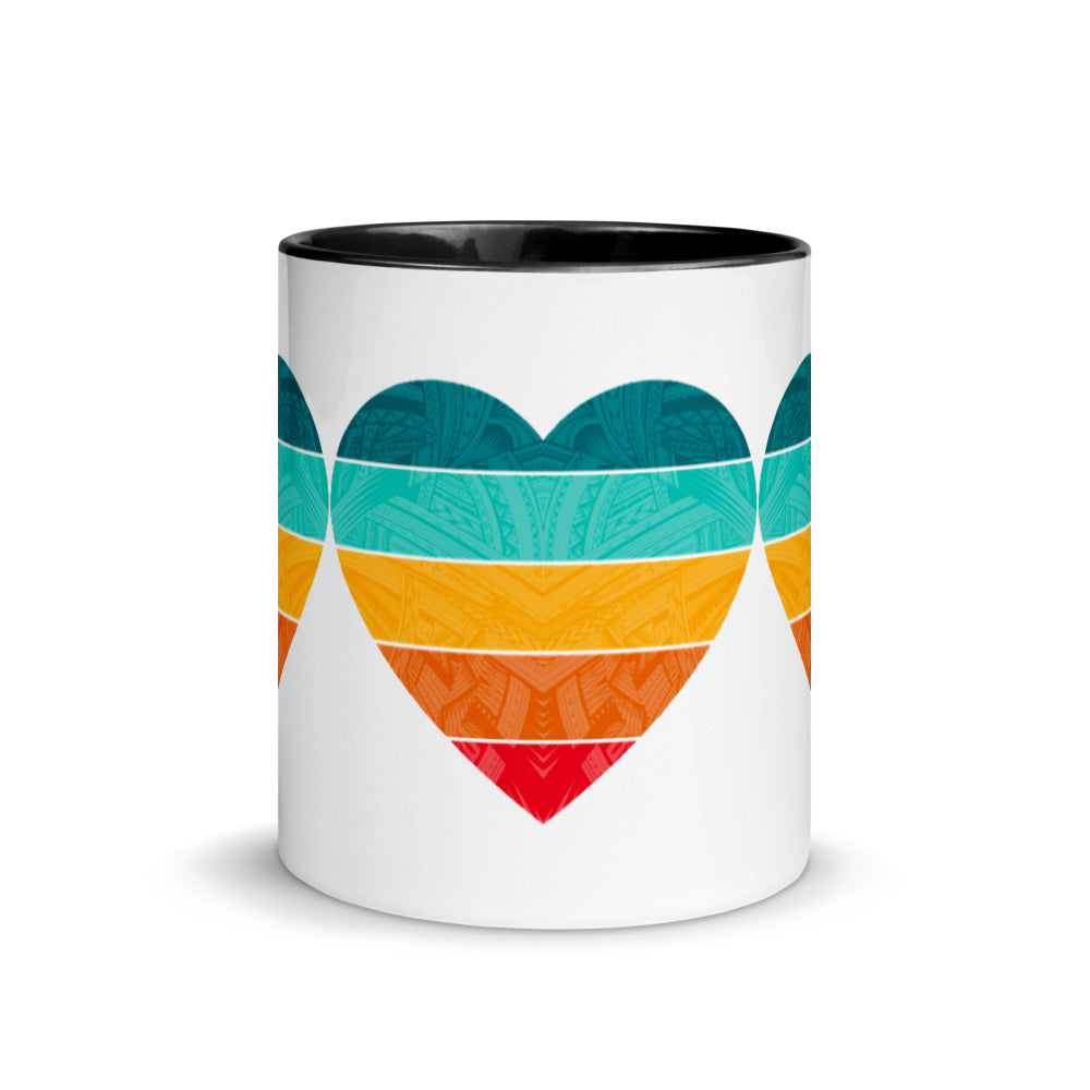 Samoa Rainbow Heart Mug with Color Inside