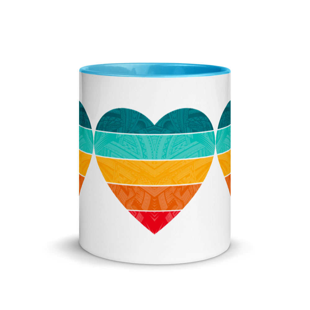 Samoa Rainbow Heart Mug with Color Inside