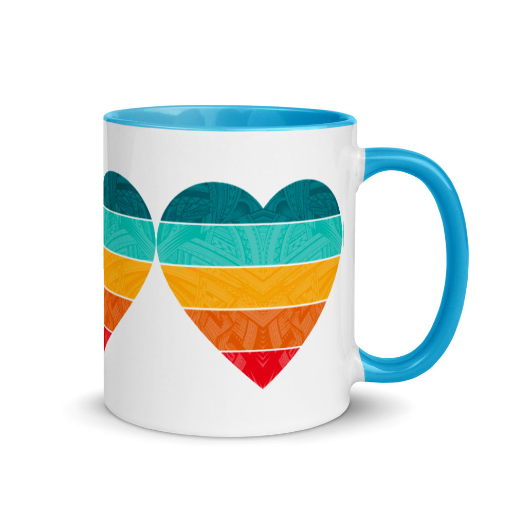 Samoa Rainbow Heart Mug with Color Inside