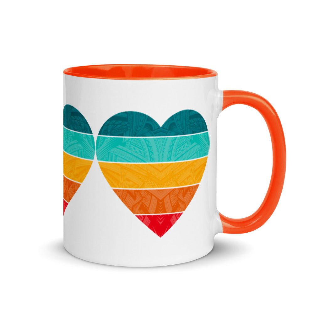 Samoa Rainbow Heart Mug with Color Inside