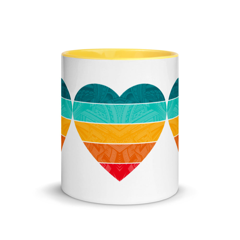 Samoa Rainbow Heart Mug with Color Inside